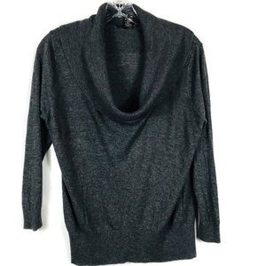 ugust Silk Cowl Neck Sweater Silk Bamboo Wool blend Womens size Large Charcoal